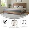 Merrick Lane Ketner Solid Wood Platform Bed with Wooden Slats and Headboard, No Box Spring Needed